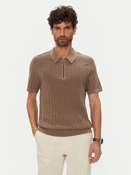 Michael Kors Polo CT560GT469 Brązowy Regular Fit. Brązowe koszulki polo Michael Kors, m, bez wzorów, z bawełny, bez kołnierzyka, bez ramiączek. Za 359.99 zł.