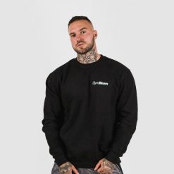Bluza męska fitness luźna czarna PRO Jumper. Czarne bluzy z kapturem GYMBEAM, m, bez wzorów, z bawełny, bez kaptura. Za 96.90 zł.