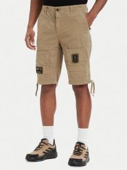 Aeronautica Militare Szorty materiałowe 261BE0041UCT01122 Beżowy Regular Fit. Brązowe szorty Aeronautica Militare, m, bez wzorów, z bawełny. Za 719.99 zł.