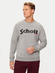 SCHOTT N.Y.C. Bluza SWCREW Szary Regular Fit. Szare bluzy SCHOTT N.Y.C., m, bez wzorów, z bawełny, bez kaptura. Za 189.99 zł.