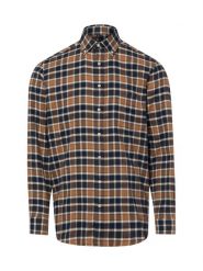 Andrew James koszula flanelowa Mężczyźni Regular Fit Bawełna (100%) brązowy|beżowy, S. Brązowe koszule Andrew James, m, bez wzorów, z bawełny, bez kołnierzyka, bez ramiączek. Za 249.95 zł.