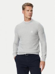 BOSS Sweter Anion_S 50527584 Szary Regular Fit. Szare swetry rozpinane Boss, m, bez wzorów, z bawełny, bez kołnierzyka, bez ramiączek. Za 599.99 zł.