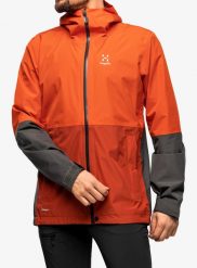 Kurtka membranowa męska Haglofs Finch Proof Jacket. Czerwone kurtki Haglöfs, m, bez wzorów, z materiału, bez kaptura. Za 490.25 zł.