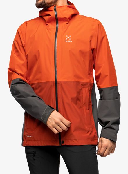 Kurtka membranowa męska Haglofs Finch Proof Jacket. Czerwone kurtki Haglöfs, m, bez wzorów, z materiału, bez kaptura. Za 490.25 zł.