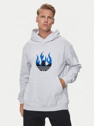 Adidas Bluza Flames Logo IS2947 Szary Regular Fit. Szare bluzy Adidas, m, bez wzorów, z bawełny, bez kaptura. Za 219.99 zł.