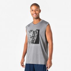 Koszulka do koszykówki bez rękawów unisex Kipsta Fast 500. Czarne bezrękawniki KIPSTA, l, bez wzorów, z materiału, bez kołnierzyka, bez ramiączek. Za 44.99 zł.