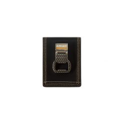 Portfel z dwoma skrzydłami z płótna Ariat Work. Czarne portfele Ariat, bez wzorów, ze skóry. Za 298.00 zł.