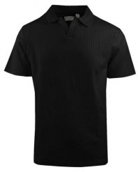 Dzianinowa Koszulka Polo - Dekolt Bez Guzików - Brave Soul - Czarna. Czarne koszulki polo Brave Soul, l, bez wzorów, z bawełny, bez kołnierzyka, bez ramiączek. Za 99.00 zł.