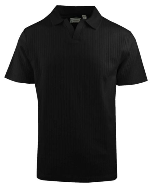 Dzianinowa Koszulka Polo - Dekolt Bez Guzików - Brave Soul - Czarna. Czarne koszulki polo Brave Soul, l, bez wzorów, z bawełny, bez kołnierzyka, bez ramiączek. Za 99.00 zł.