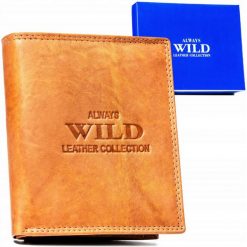 Portfel skórzany Always Wild AW-N890-MAL j. brązowy. Brązowe portfele Always Wild, bez wzorów, ze skóry. Za 45.00 zł.