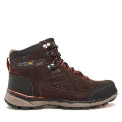 Trekkingi Regatta. Brązowe botki sznurowane Regatta, bez wzorów, bez obcasa, bez zapięcia. Za 349.99 zł.