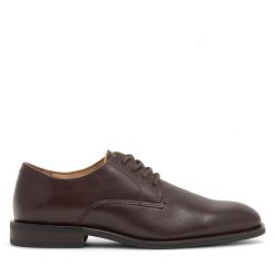 Półbuty Gino Rossi. Brązowe eleganckie półbuty Gino Rossi, bez wzorów, bez obcasa, bez zapięcia. Za 249.99 zł.