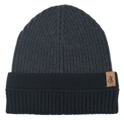 Jesienno-Zimowa Czapka (beanie) – Alties - Grafitowa z Czernią. Szare czapki zimowe Alties, bez wzorów, z dzianiny. Za 59.00 zł.