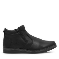 Botki Lanetti. Czarne botki sznurowane Lanetti, bez wzorów, bez obcasa, bez zapięcia. Za 159.99 zł.