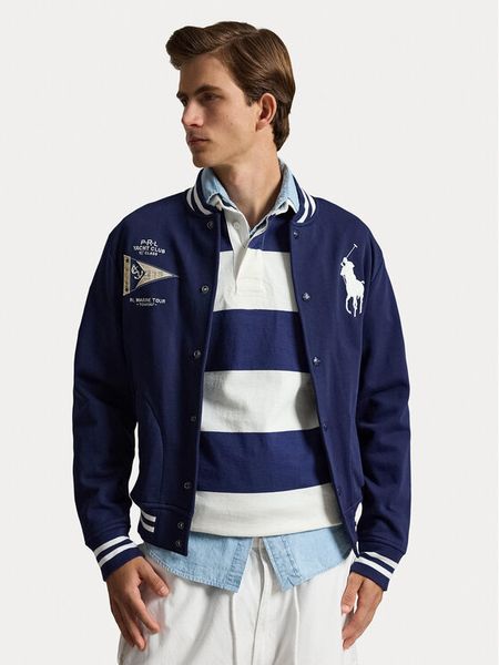 Polo Ralph Lauren Bluza 710B20012001 Granatowy Regular Fit. Niebieskie bluzy Polo Ralph Lauren, m, bez wzorów, z bawełny, bez kaptura. Za 1,499.00 zł.