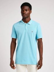 MESKA KOSZULKA LEE PIQUE POLO PREPPY BLUE 112349952. Niebieskie koszulki polo Lee, m, bez wzorów, bez kołnierzyka, bez ramiączek. Za 89.99 zł.