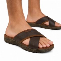 Klapki męskie Wrangler TRIPP SLIDER MEN LOW. Brązowe klapki Wrangler, z materiału. Za 159.00 zł.