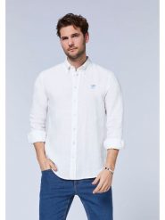 Polo Sylt Lniana koszula w kolorze białym rozmiar: XXL. Białe koszule Polo Sylt, xxl, bez wzorów, ze lnu, bez kołnierzyka, bez ramiączek. Za 128.45 zł.