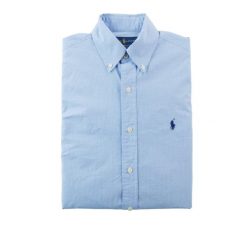 Second life - Koszule klasyczne męskie Vichy niebieskie - Jak nowy. Niebieskie sztyblety RALPH LAUREN, bez wzorów, z materiału, bez obcasa, bez zapięcia. Za 207.36 zł.
