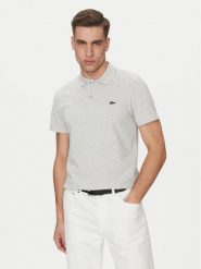 Lacoste Polo DH5522 Szary Regular Fit. Szare koszulki polo LACOSTE, m, bez wzorów, z bawełny, bez kołnierzyka, bez ramiączek. Za 249.99 zł.