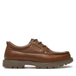 Półbuty CATerpillar. Brązowe eleganckie półbuty CATerpillar, bez wzorów, bez obcasa, bez zapięcia. Za 329.99 zł.