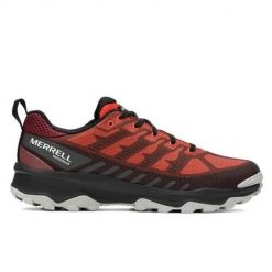 Buty trekkingowe męskie Merrell Speed Eco Wp. Czerwone buty trekkingowe Merrell, bez wzorów, z materiału, bez zapięcia, trekkingowe. Za 719.00 zł.