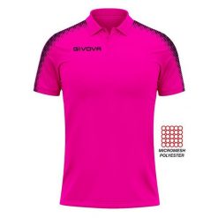 Polo Givova Club Fuchsia XL - Sportowe Polo dla Mężczyzn. Czerwone koszulki polo Givova, m, bez wzorów, z meshu, bez kołnierzyka, bez ramiączek. Za 178.99 zł.