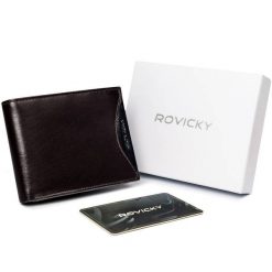 Portfel męski brązowy Rovicky 1567-03-BOR-1393 BRO. Brązowe portfele ROVICKY, bez wzorów, ze skóry. Za 61.99 zł.