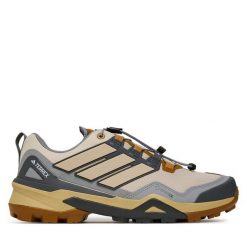 Trekkingi adidas. Brązowe buty trekkingowe Adidas, bez wzorów, z gore-texu, bez zapięcia. Za 599.99 zł.