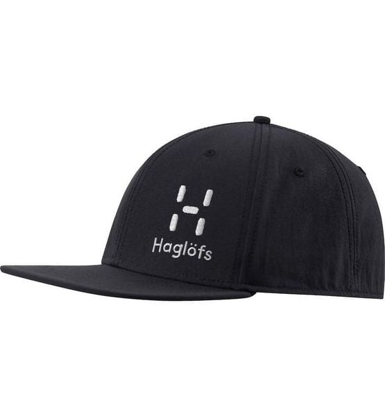 HAGLOFS Czapka z daszkiem HAGLÖFS LOGO CAP true black-S/M. Czarne czapki z daszkiem Haglöfs, na lato, bez wzorów, z elastanu. Za 156.65 zł.