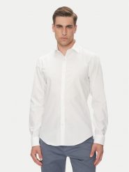 Calvin Klein Koszula LV019EU017 Biały Slim Fit. Białe koszule CALVIN KLEIN, m, bez wzorów, z bawełny, bez kołnierzyka, bez ramiączek. Za 399.99 zł.