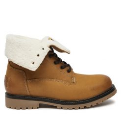 Trapery Wrangler. Brązowe trapery Wrangler, bez zapięcia. Za 479.99 zł.