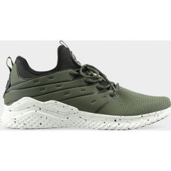 Buty lifestyle męskie OBML202 - oliwkowy. Zielone buty sportowe casual 4F, bez wzorów, z gumy, bez zapięcia. Za 249.99 zł.