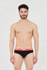 EMPORIO ARMANI Slipy czarne 3-pack. Czarne slipki Emporio Armani, m, bez wzorów, z bawełny. W wyprzedaży za 188.99 zł.