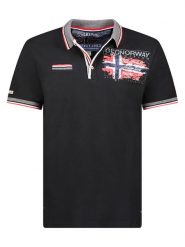 Geographical Norway Koszulka polo "Krusty" w kolorze czarnym rozmiar: M. Czarne koszulki polo sportowe Geographical Norway, m, bez wzorów, z bawełny, bez kołnierzyka, bez ramiączek. Za 65.85 zł.