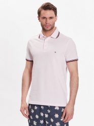 Tommy Hilfiger Polo 1985 MW0MW30750 Różowy Slim Fit. Czerwone koszulki polo Tommy Hilfiger, m, bez wzorów, z bawełny, bez kołnierzyka, bez ramiączek. Za 239.99 zł.