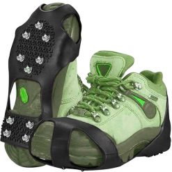 Raczki na Buty Turystyczne Raki Etui Antypoślizgowe Kolce Nakładki 44-47 XL TRIZ. Czarne buty trekkingowe TRIZAND, bez wzorów, bez zapięcia. Za 31.90 zł.