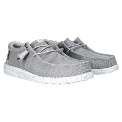 HeyDude Męskie Mokasyny Wally Stretch Sox. Szare mokasyny Hey dude, bez wzorów, z materiału, bez obcasa, bez zapięcia. Za 259.00 zł.