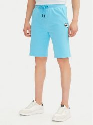 KARL LAGERFELD Szorty sportowe 705014 552900 Błękitny Regular Fit. Niebieskie krótkie spodenki sportowe KARL LAGERFELD, m, bez wzorów, z bawełny. Za 519.99 zł.