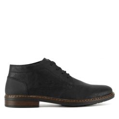 Półbuty Rieker. Czarne eleganckie półbuty Rieker, bez wzorów, bez obcasa, bez zapięcia. Za 271.00 zł.