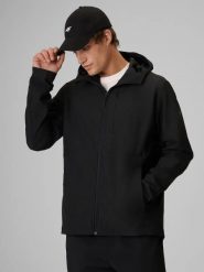 Kurtka softshell wiatroodporna membrana 8000 męska 4F. Czarne kurtki 4F, m, bez wzorów, z elastanu, bez kaptura. Za 399.99 zł.