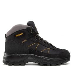 Trekkingi Grisport. Czarne botki sznurowane Grisport, bez wzorów, bez obcasa, bez zapięcia. Za 219.99 zł.