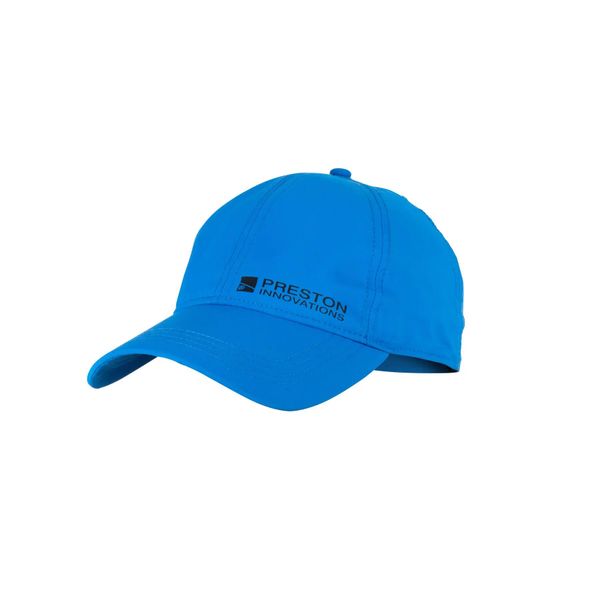 Czapka z daszkiem Preston UPF-50. Niebieskie czapki z daszkiem PRESTON INNOVATIONS, bez wzorów, z materiału. Za 127.50 zł.