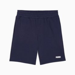 Spodenki sportowe męskie Puma ESS LOGO TR 8" 68677906. Niebieskie krótkie spodenki sportowe Puma, l, bez wzorów, z dresówki. Za 98.58 zł.