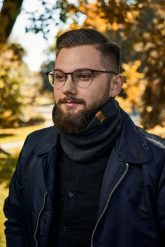 Zimowy komin męski Brødrene k2 c. szary 9918. Szare szaliki bez wzorów. Za 45.00 zł.