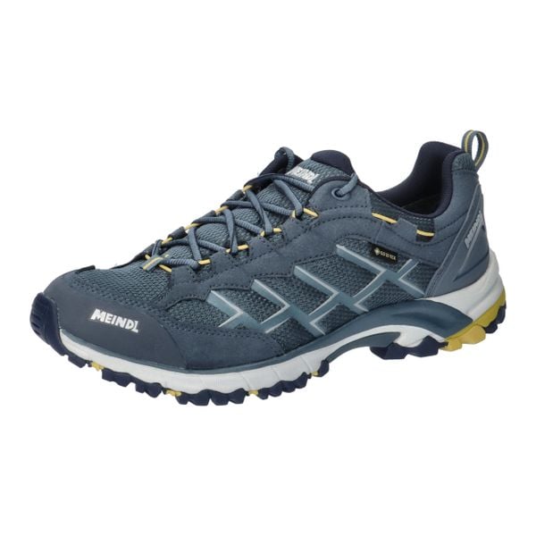 Buty Meindl Caribe GTX. Niebieskie buty trekkingowe MEINDL, bez wzorów, z materiału, bez zapięcia, trekkingowe. Za 721.65 zł.