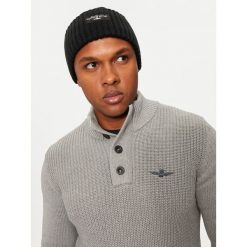 Czapka Aeronautica Militare. Czarne czapki zimowe Aeronautica Militare, bez wzorów. Za 239.99 zł.