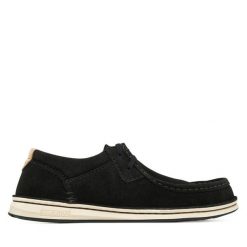 Półbuty Birkenstock. Czarne eleganckie półbuty Birkenstock, bez wzorów, bez obcasa, bez zapięcia. Za 579.99 zł.