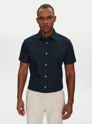 Jack&Jones Koszula Joe 12195062 Granatowy Slim Fit. Niebieskie koszule Jack&Jones, l, bez wzorów, z bawełny, bez kołnierzyka, bez ramiączek. Za 79.99 zł.
