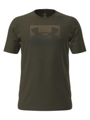 Under Armour Koszulka "Boxed" w kolorze khaki rozmiar: M. Brązowe bezrękawniki Under Armour, m, bez wzorów, bez kołnierzyka, bez ramiączek. Za 77.95 zł.
